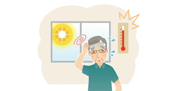 水分補給する高齢者
