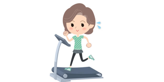 室内で運動する人