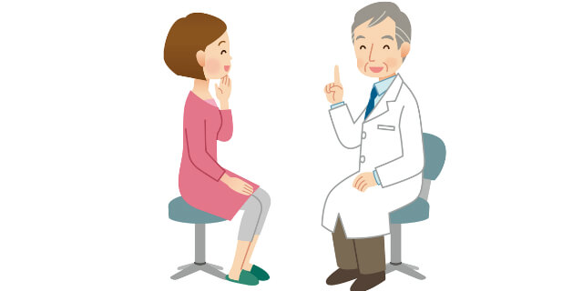 診断を受ける女性